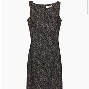 Mm lafleur lydia dress - black and white jacquard